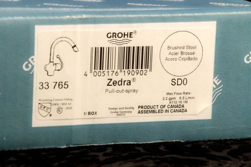 GROHE Ladylux Cafe -  Model 33 765 sdo &#034;Zedra&#034; Pull Out Spray   Brand New In Box