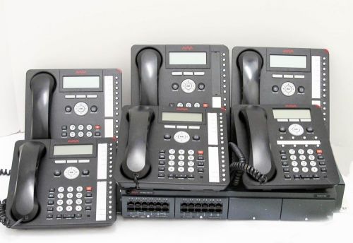 Avaya IP500 V2 W/2 ETR Cards System W/ 1x1408 &amp; 5x1416 Avaya phones Used
