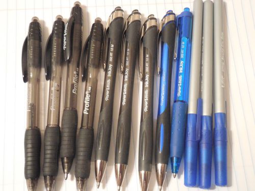 Lot of 12 Bic and Paper Mate Ball Point Pens Great Condition Office Supplies
