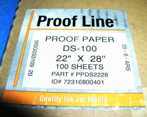 DS-100 MATTE TWO SIDED PROOF PAPER 22&#034; X 28&#034; 100/SHEETS NO RESERVE!