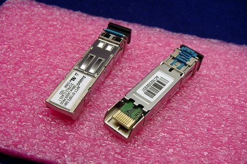 PAIR OF NEW IN PACKAGE AVAGO PLUGABLE SFP 1300NM LC OPTICAL TRANSCEIVERS W/DMI