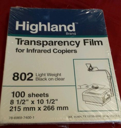 HIGHLAND TRANSPARENCY FILM CLEAR  #802 Factory Sealed 100 Sheets * NEW Free Ship