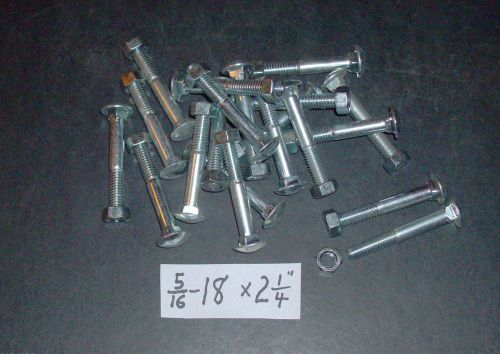 20 carriage bolts &amp; nuts 5/16-18  x 2 1/4&#034; blacksmith-anvil-farm-shop-bolt-nut for sale