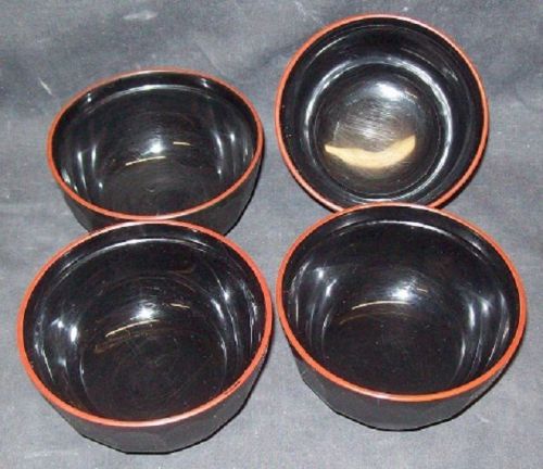 Restaurant equipment bar supplies 4 small black plastic bowls dishes for sale