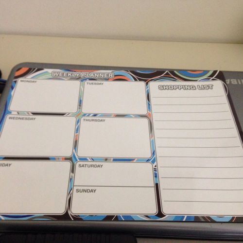 Mangetic  dry erase weekly planner and shopping list 8 1/2 x 11 new