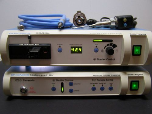 Dyonics Camera 325 Z SMITH&amp;NEPHEW 300XL XENON Light Source&amp; Cable &amp;30* Scope