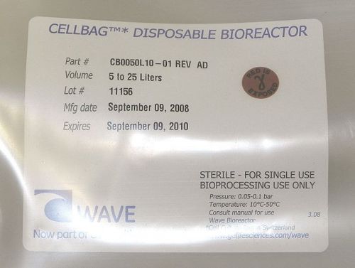 WAVE BIOTECH CELLBAG 50L STERILE CULTURE FERMENTER BAG - CB0050L10