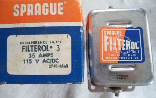 NOS Sprague Inerference Filter Filterol 3 Rated 35 Amps x 115 VAC/DC  N/R