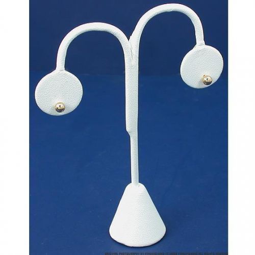 White Faux Leather Earring Display 4 3/4&#034;