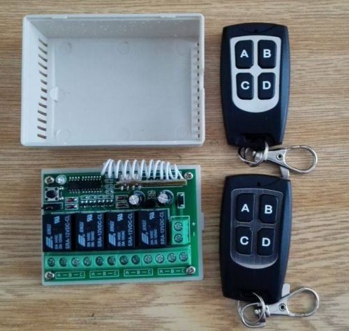 12v 4ch channel 433mhz wireless remote control switch with 2 transmitter for sale