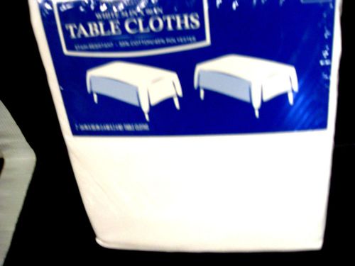 Daily Chef 54&#034; x 96&#034; Tablecloths White 2PK Catering Reception table cloths