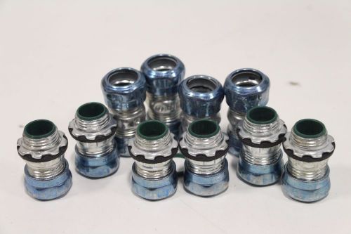Lot of (10) New 1/2&#034; SCI Wet Loc Compression Coupling Fittings +Free Priority SH