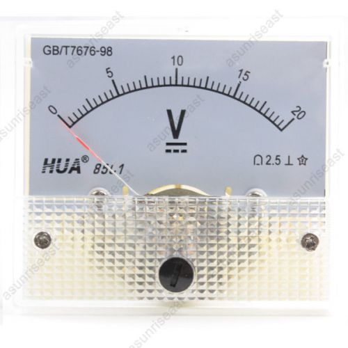 DC20V Analog Panel Volt Voltage Meter Voltmeter Gauge 85C1 White 0-20V DC