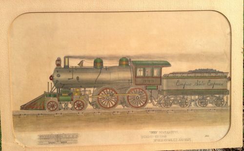 Original chicago worlds fair drawing 1893, engine 999 empire state express for sale