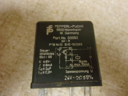 PepperL &amp; Fuchs 000092 SK-R Relay, used *FREE SHIPPING*