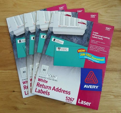 AVERY Jam Free Laser Labels ~Return Address 1/2&#034; x 1 3/4&#034; 2000 (5267) 39 Pages