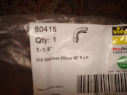 Viega Pro Press 1- 1/4&#034;&#034; Stainless Elbow   New In Package  80415