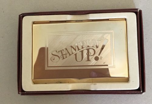 Stampin&#039; up! logo gold business card holder and calculator for sale