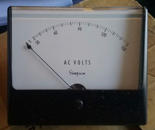 SIMPSON 1359 PANEL METER CAT. NO 10320..Wide View. 0-150 AC Volts.