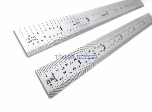 Shinwa 6&#034; 5R Flexible No Glare SS  Machinist Ruler/Rule 1/64, 1/32, 1/10, 1/100