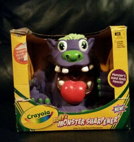 Crayola Vintage Monster Pencil And Crayon Sharpener with Eating &amp; Burping Sound