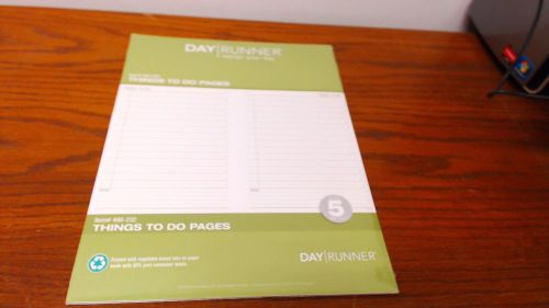 NEW - 490-232 Day Runner Things To Do Pages. Page Size 8 1/2&#034;  x 11&#034;