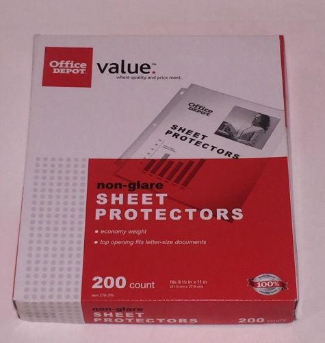 OFFICE DEPOT: Non-Glare Sheet Protectors, 20 Ct, Top Load, 3-Ring Clear document