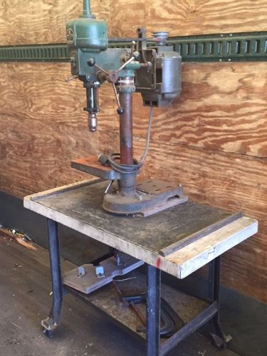 WALKER-TURNER 15” DRILL PRESS MOUNTED UPON HEAVY DUTY ROLLING STAND