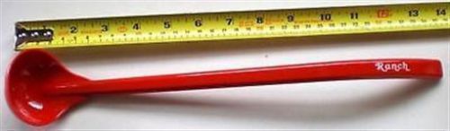 Carlisle ladle ranch dressing 13-1/2&#034; red salad bar buffet spoon for sale