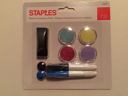 Staples Board Accessory Pack, Eraser, Magnets, Dry Erase Markers