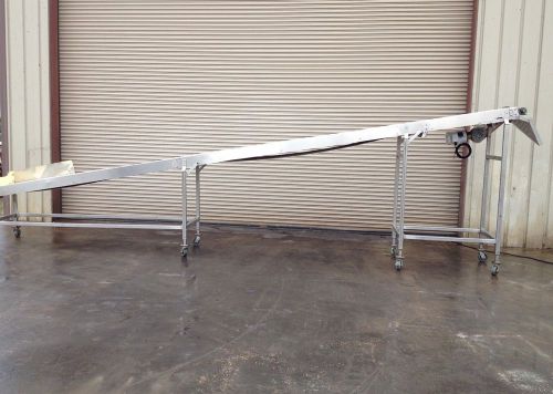 24&#034; Wide x 28&#039; Long SS Incline Conveyor with Food Grade Belt and Speed Control