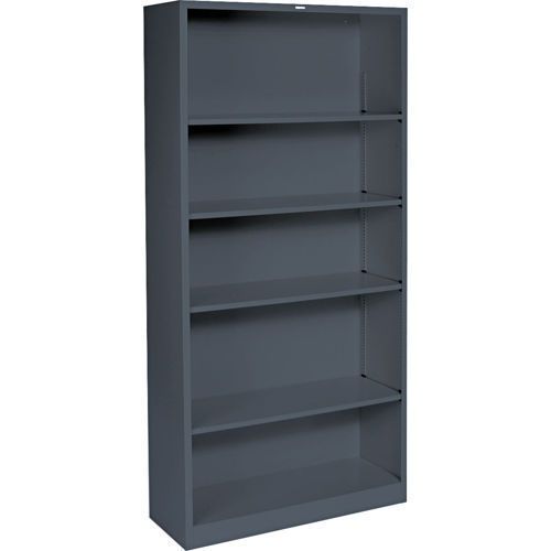 5-Shelf Steel Bookcase 34-1/2&#034;W Charcoal Home Business Office C633100