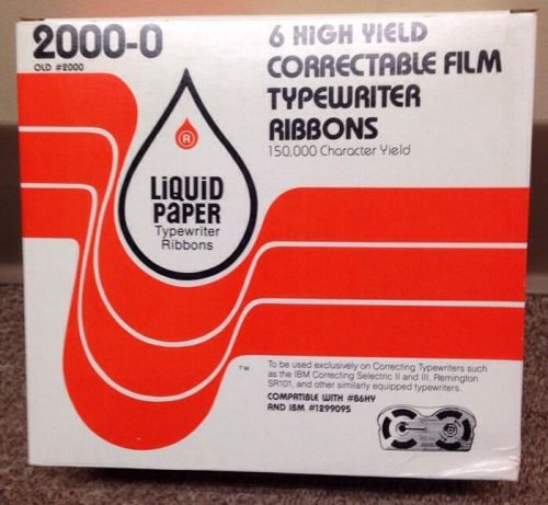 Pack of 6 Liquid Paper compatible w/ IBM #1299095 Correctable Typewriter Ribbons