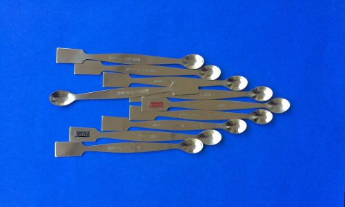 10 X SPATULA STAINLESS STEEL 8&#034; Spoon Type Lab Equipment Medical/General /Pharma