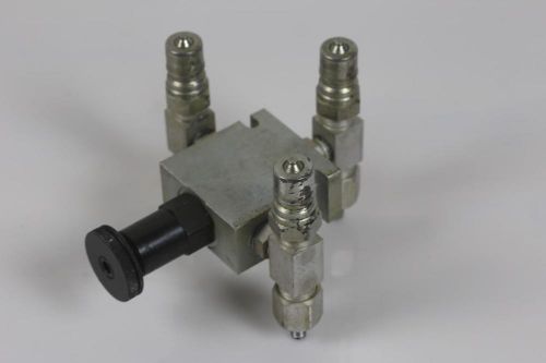 Parker b10-3-6t manifold &amp; sv101k10-10 needle valve   hydraulic for sale