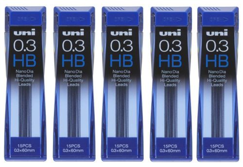 Uni NanoDia Mechanical Pencil Lead 0.3 mm HB U03202NDHB 15 Leads x 5 set