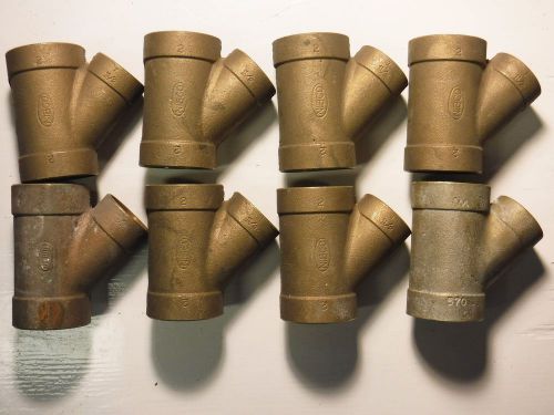 Lot of 8 NIBCO 810R DWV Cast Bronze Reducing Wye 2&#034; x 2&#034; x 1-1/2&#034;