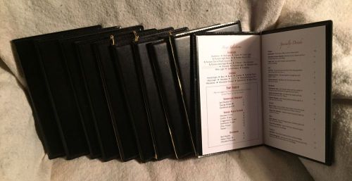 Lot Of 10 Restaurant Cafe Bar Menu Holders Cover Folders 9&#034; X 6&#034; Black