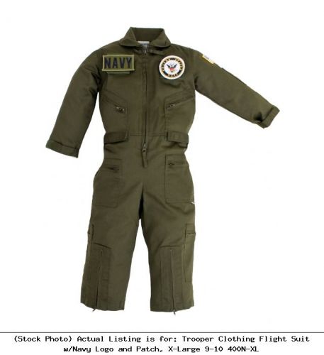 Trooper Clothing Flight Suit w/Navy Logo and Patch, X-Large 9-10 400N-XL
