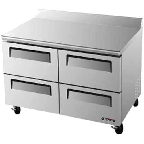 Turbo twf-48sd-d4 worktop freezer, 2 sections (4 drawers), 48-1/4&#034; wide, backspl for sale
