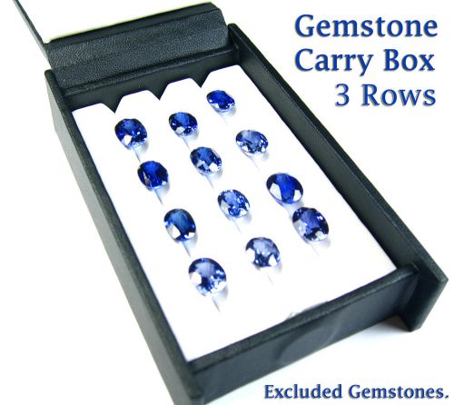 Carry travel display box show gemstone color gem leather 11x7 cm 3 row 0 column for sale
