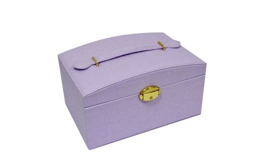 Jewelry Box Storage Organizer Case Wedding Birthday Gift Mirror PU Leather Pink
