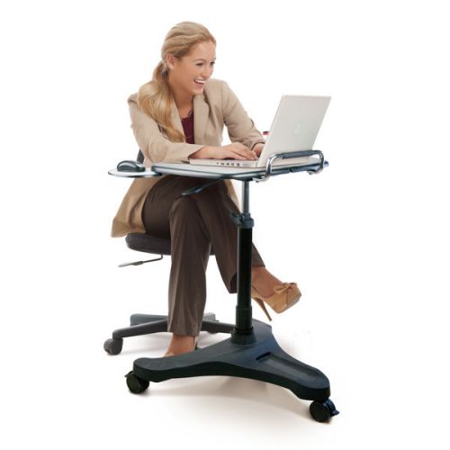 Sit/stand mobile laptop workstation for sale