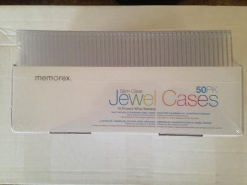 Memorex Slim Jewel cases, clear, 50 pack.