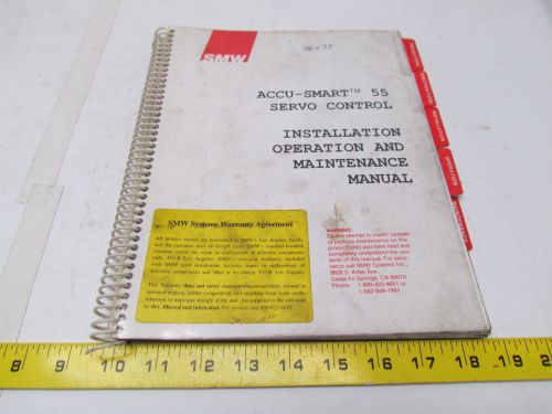 Smw accu-smart 55 servo control installation operations &amp; maintenance manual for sale