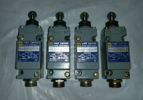**LOT OF 4** Square D Limit Switch Class 9007 Series A
