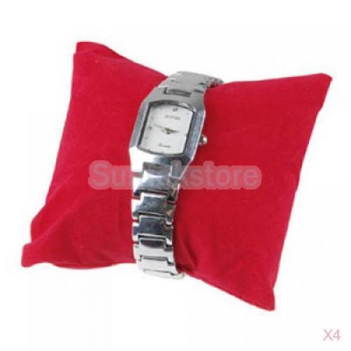 4x 5pcs red velvet bracelet watch pillows jewelry display for sale