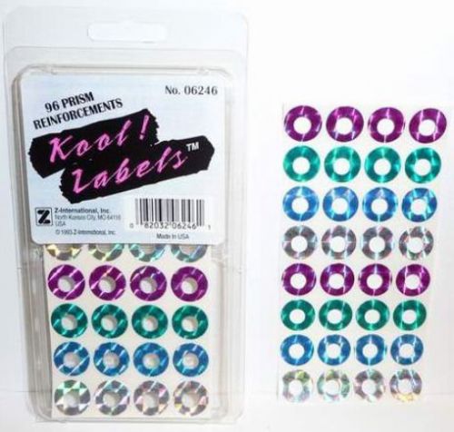 Kool Holographic Prism Paper Hole Reinforcement Sticker Labels - Bulk Lot of 6