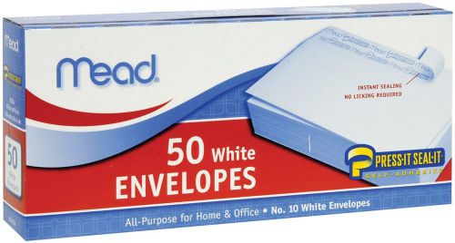 Mead #10 Envelopes Press-It Seal-It White 50/Box  (75024) Mead #10 Envelopes