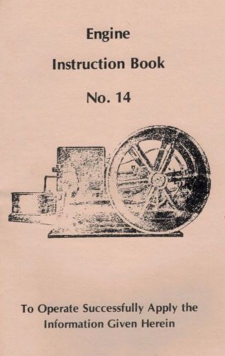 Witte Gas Engine Motor Instruction Book No 14 Kerosene Spark Flywheel Bosch Mag